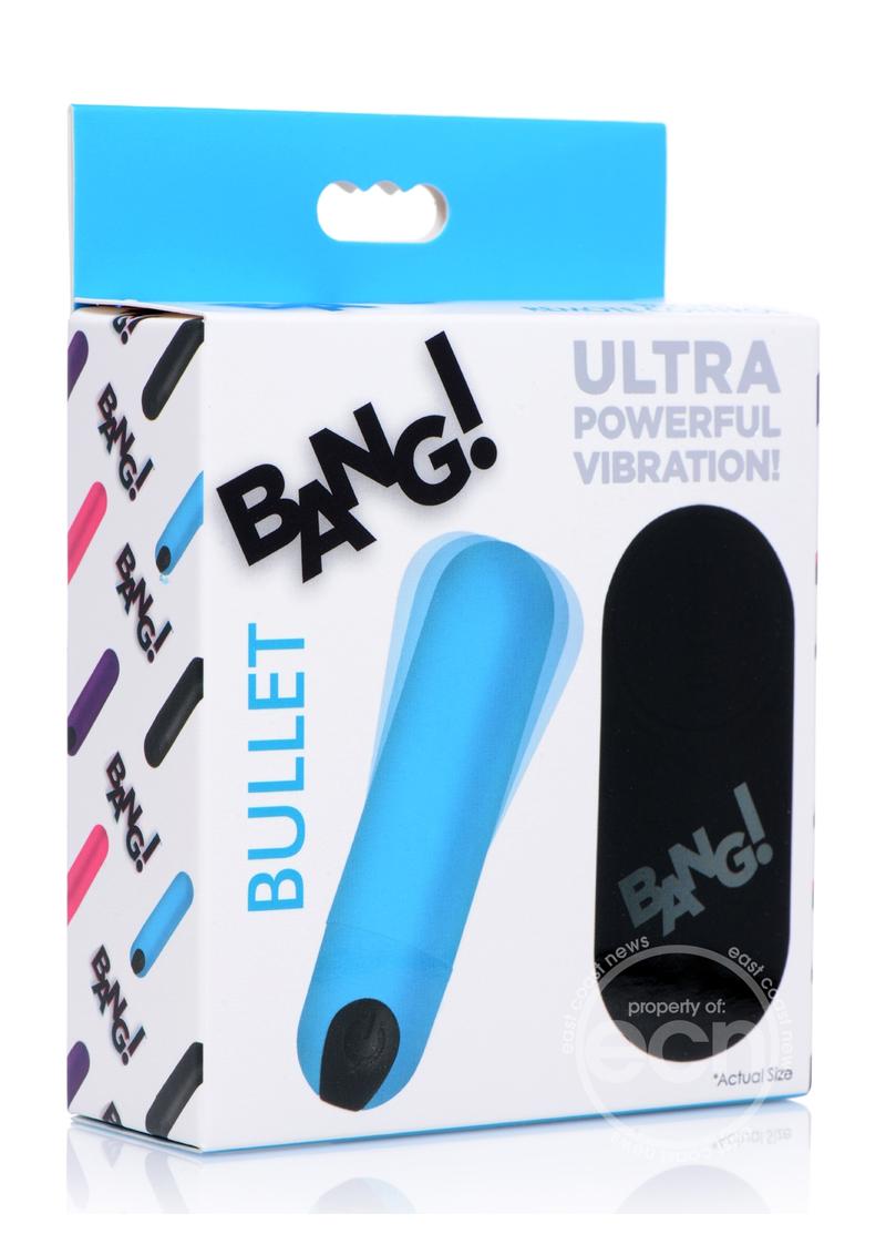 Bang! Vibrating Bullet with Remote Control - Blue