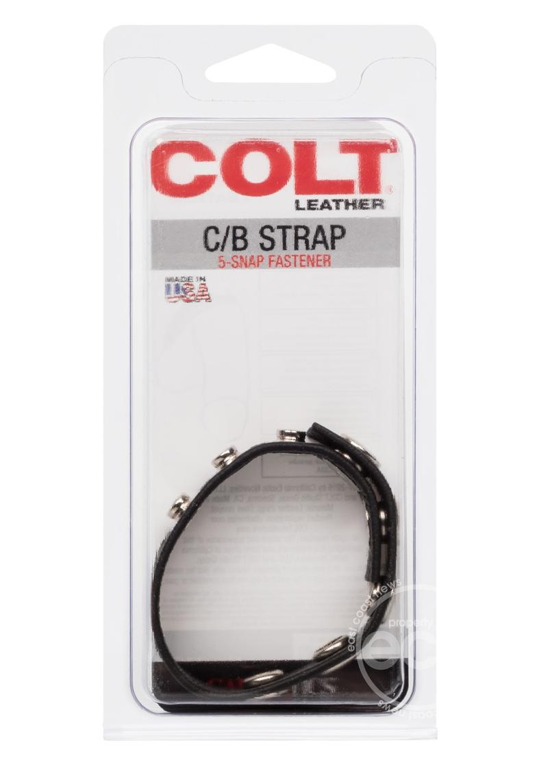 COLT Leather C/B Strap Adjustable 5 Snap Cock Ring