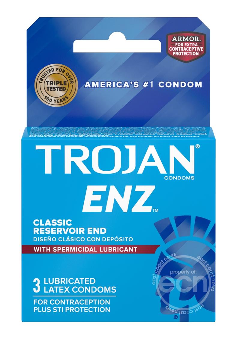 Trojan Enz Condom with Spermicidal Lubricant (3 pack)