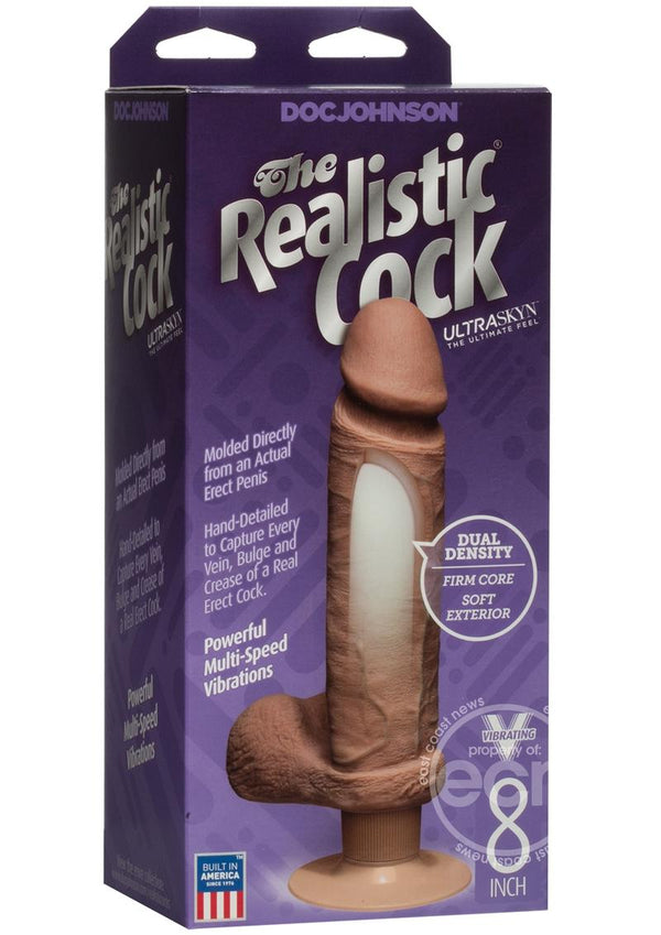 DJ REALISTIC COCK ULTRASKYN VIBRATING/8/BROWN