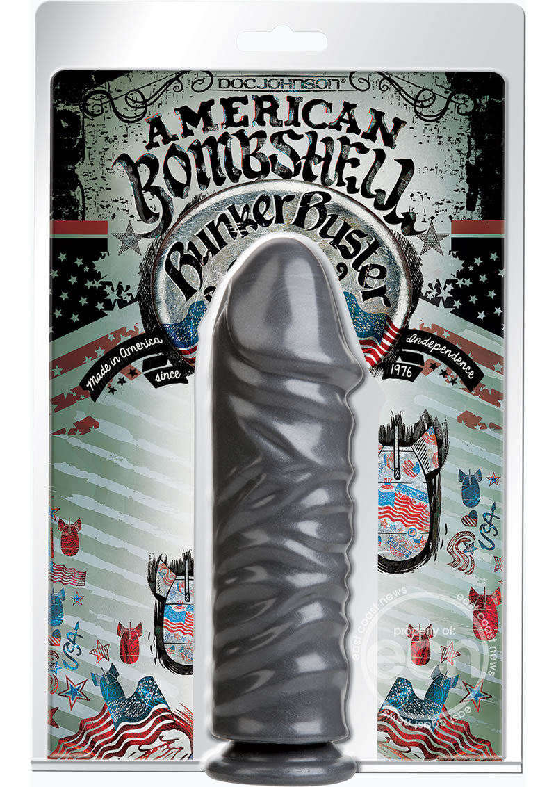 American Bombshell Bunker Buster Dildo 10.7in - Gun Metal