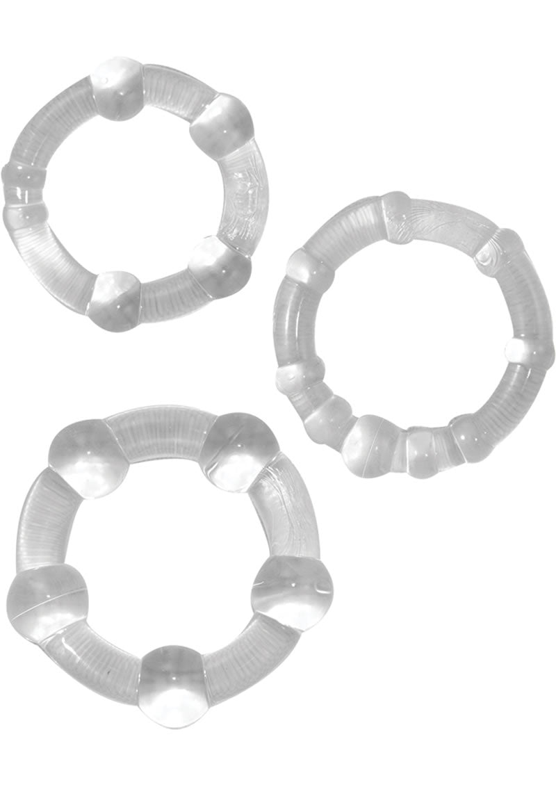 RAM BEADED COCK RINGS CLEAR