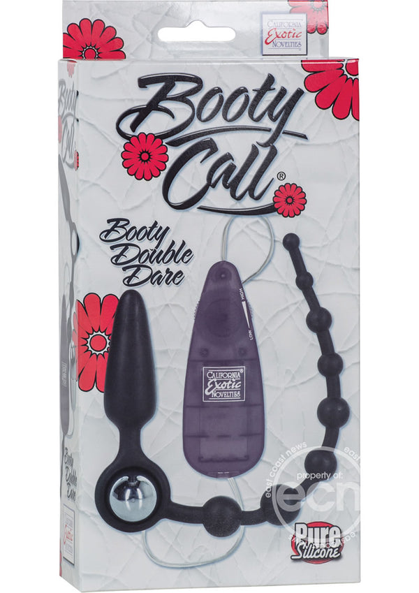 Booty Call Booty Double Dare Silicone Vibrating Butt Plug with Anal Beads