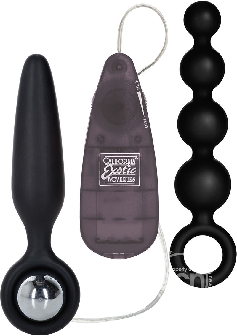 Booty Call Booty Vibro Kit Silicone Vibrating Butt Plug and Anal Beads