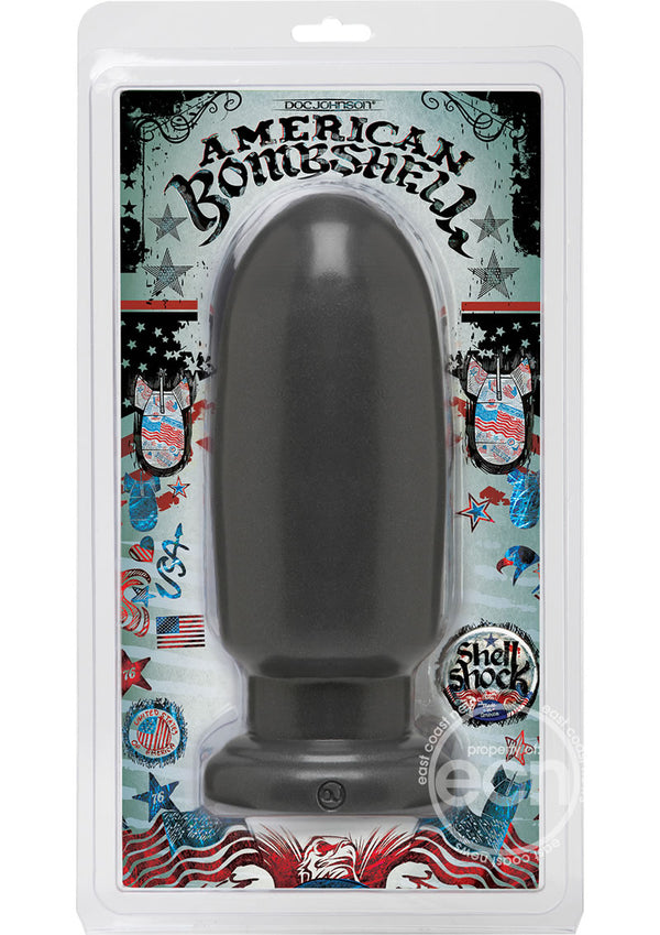 American Bombshell Shell Shock Anal Plug - Large - Gun Metal