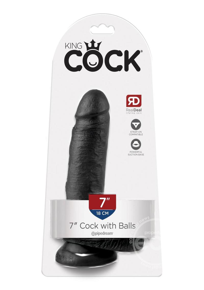 KINGCOCK/7 INCH COCK W BALLS/JET BLACK