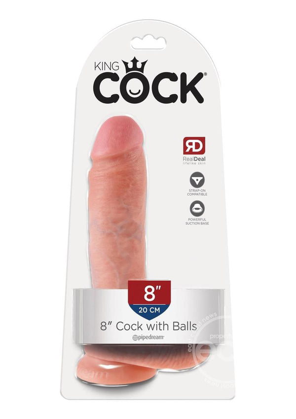 KINGCOCK/8 INCH COCK W BALLS/WHITE