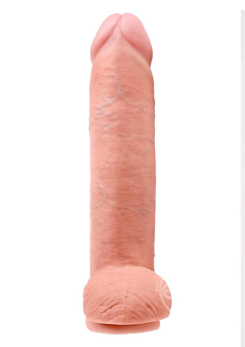 KING COCK 12IN W/ BALLS VANILLA