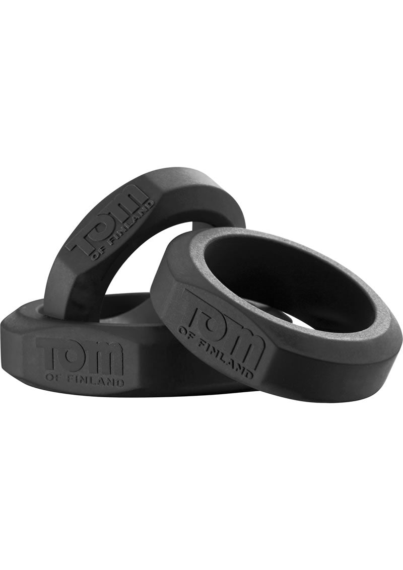 Tom Of Finland 3 Piece Silicone Cock Ring Set