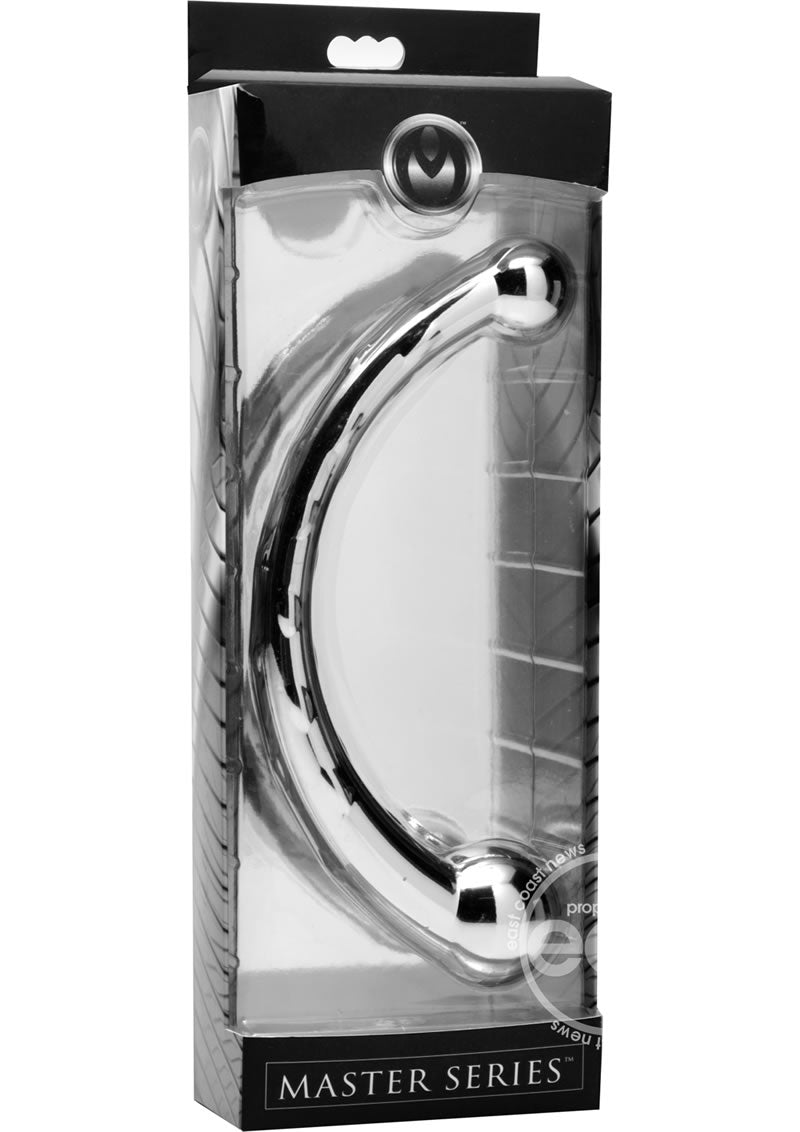 MASTER SERIES CHROME CRESCENT DUAL END DILDO