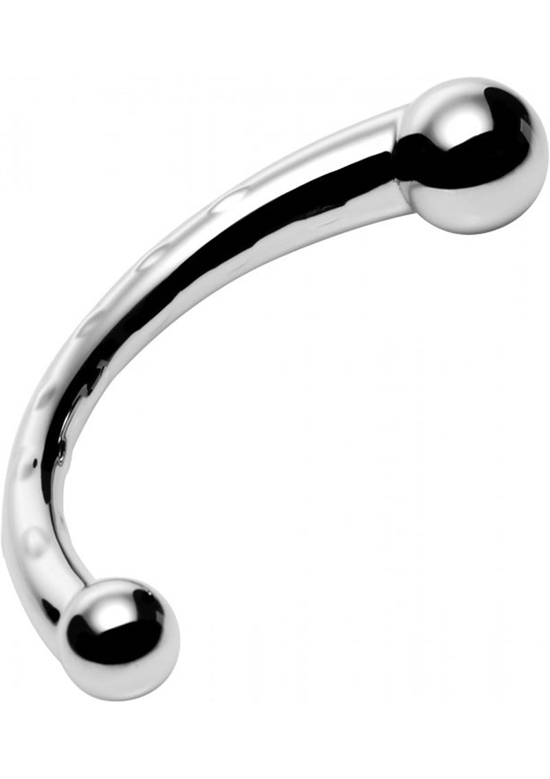 MASTER SERIES CHROME CRESCENT DUAL END DILDO