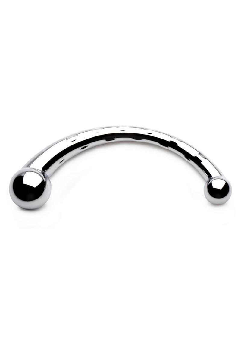 MASTER SERIES CHROME CRESCENT DUAL END DILDO