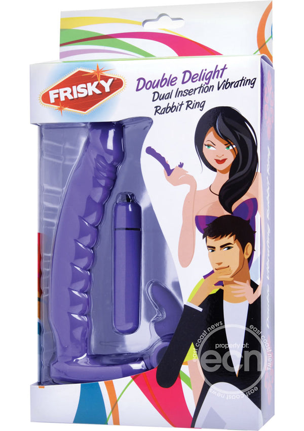 Frisky Double Delight Dual Penetration Vibrating Rabbit C-Ring