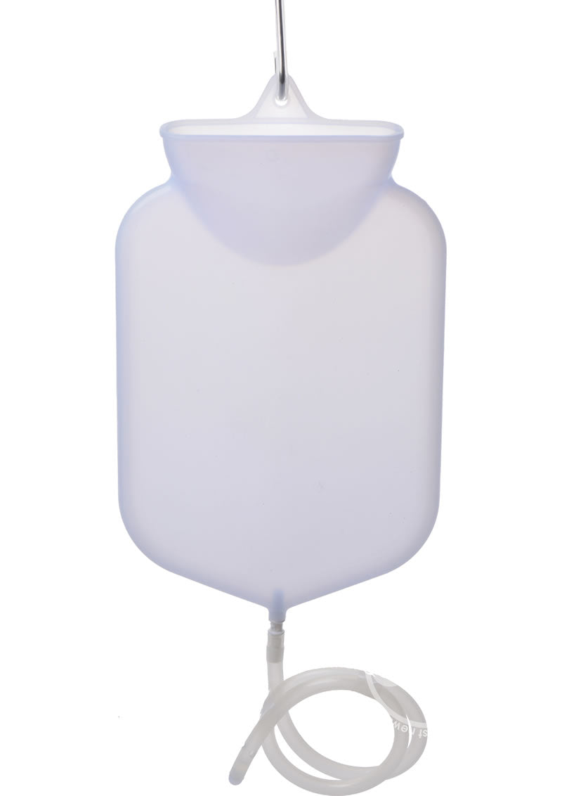 CleanStream Silicone Open Flow-Top Bag Enema System - White