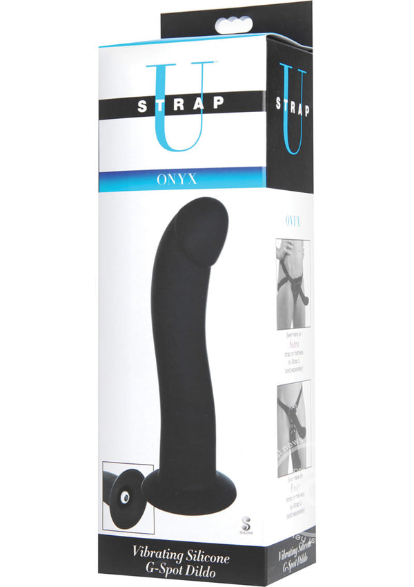 Strap U Onyx Vibrating Silicone G-Spot 7.5in Dildo