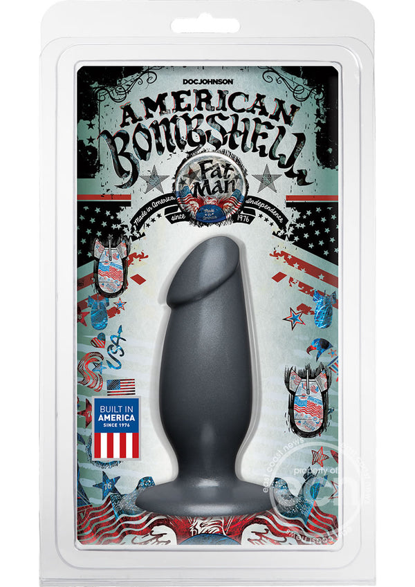 American Bombshell Fat Man Dildo 7in - Gun Metal