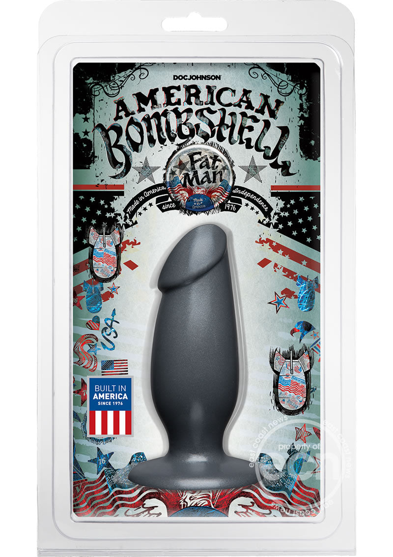 American Bombshell Fat Man Dildo 7in - Gun Metal