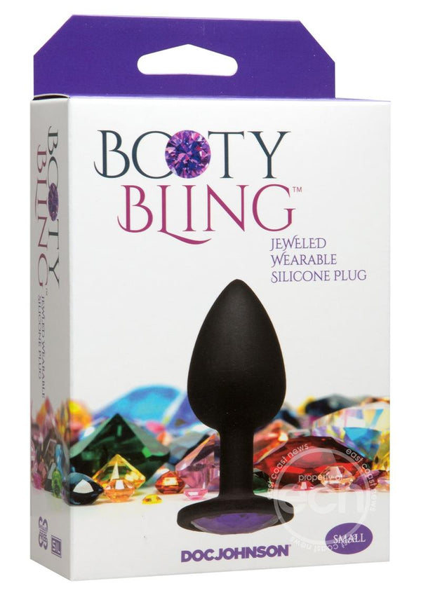 Booty Bling Jeweled Silicone Anal Plug - Small