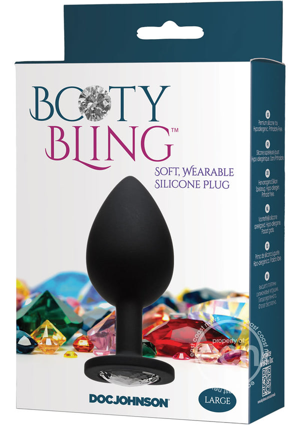 Booty Bling Jeweled Silicone Anal Plug - Large