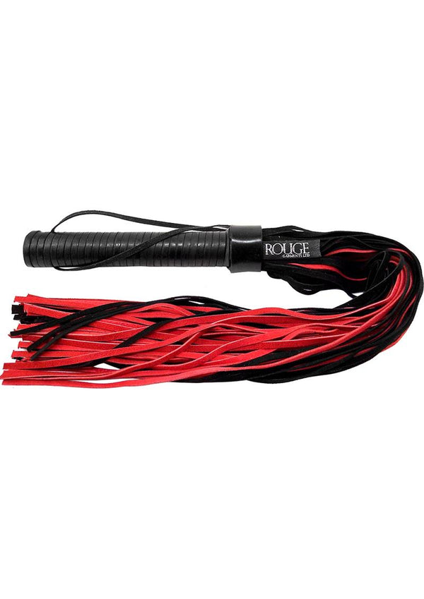 Rouge Suede Flogger with Leather Handle - Black and Red