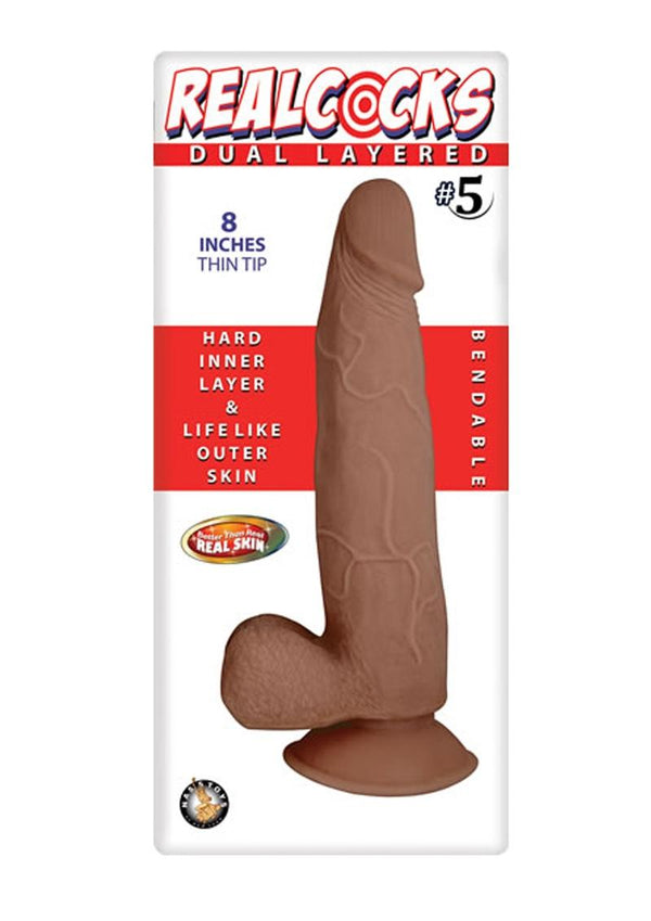 REALCOCKS 8IN THIN TIP BROWN #5