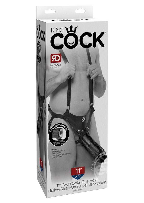 KING COCK 11" 2IN1 HOLLOW STRAP-ON