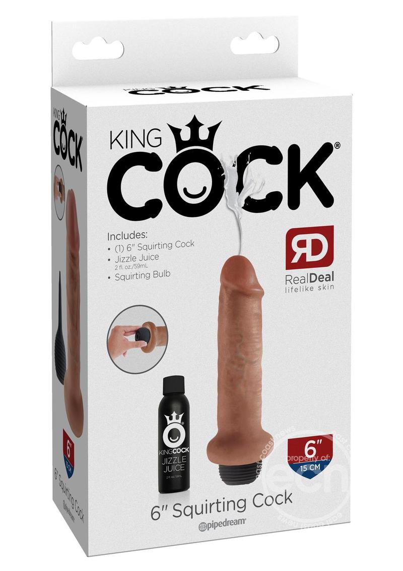 KINGCOCK/6 INCH SQUIRTING COCK/TAN