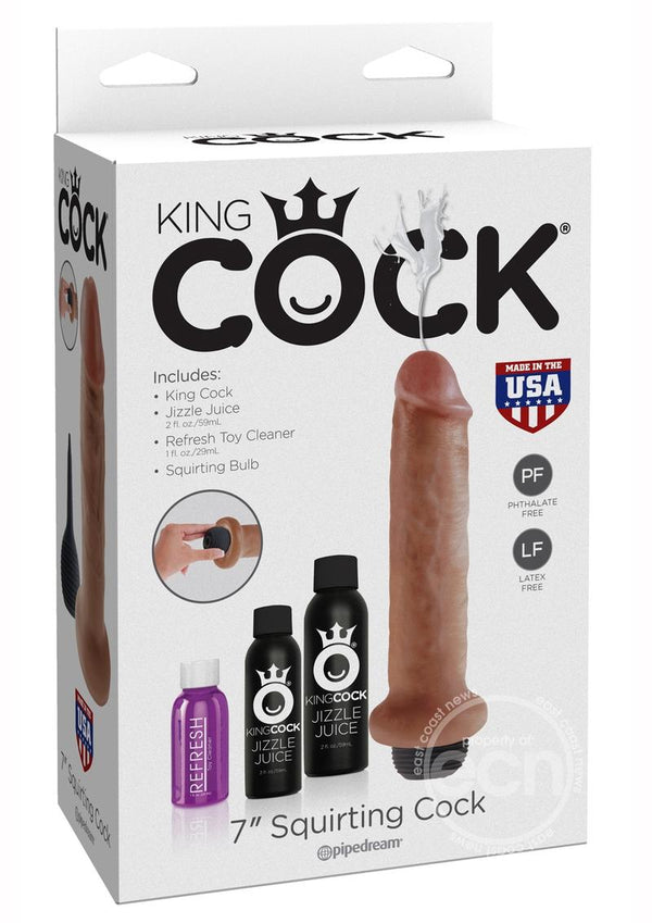 KINGCOCK/7 INCH SQUIRTING COCK/TAN