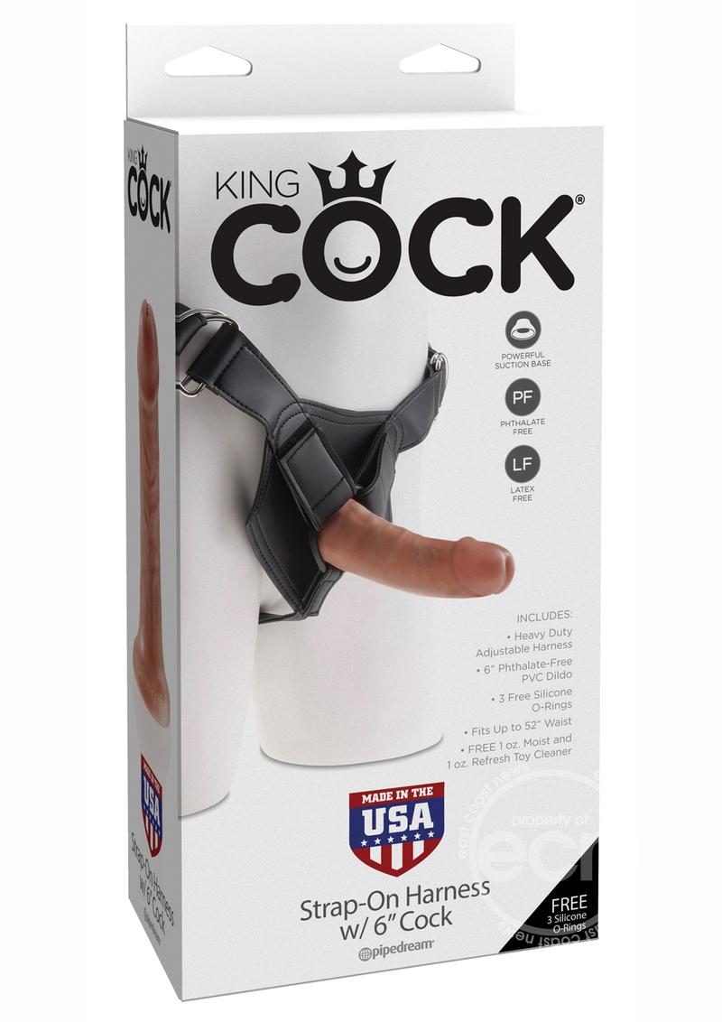 KING COCK STRAP-ON HARNESS W 6INCH COCK