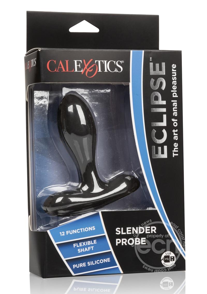 Eclipse Slender Probe Silicone USB Rechargeable Anal Plug Waterproof 3.75in