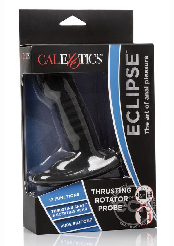 Eclipse Thrusting Rotator Probe Silicone Rechargeable Vibrating Butt Plug with Remote Control