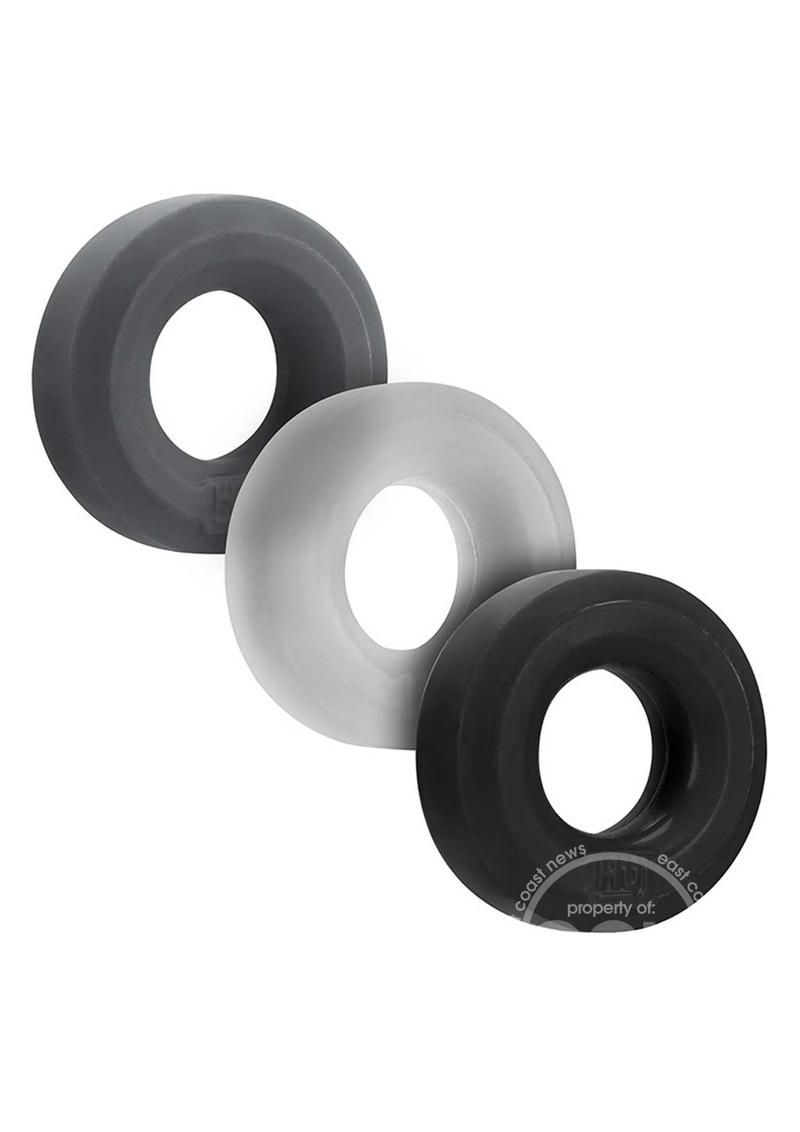 HUNKYJUNK C-RING 3PK TAR/GREY/CLEAR/BLACK