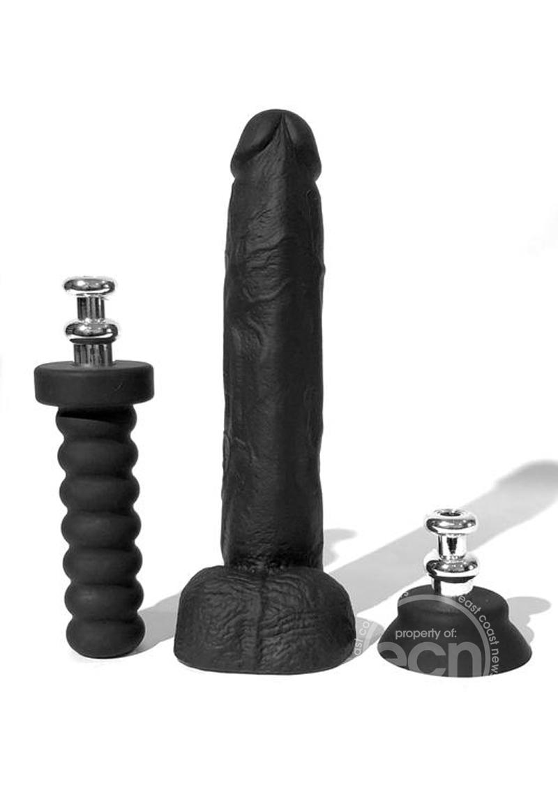 Boneyard Silicone Tool Kit Dildo with Balls 10in with Attachments (3 per set)