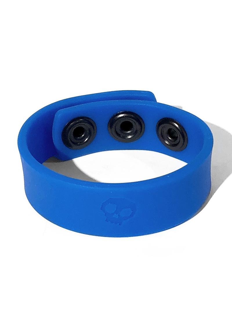 Boneyard Silicone Cock Strap 3-Snap Ring BLUE