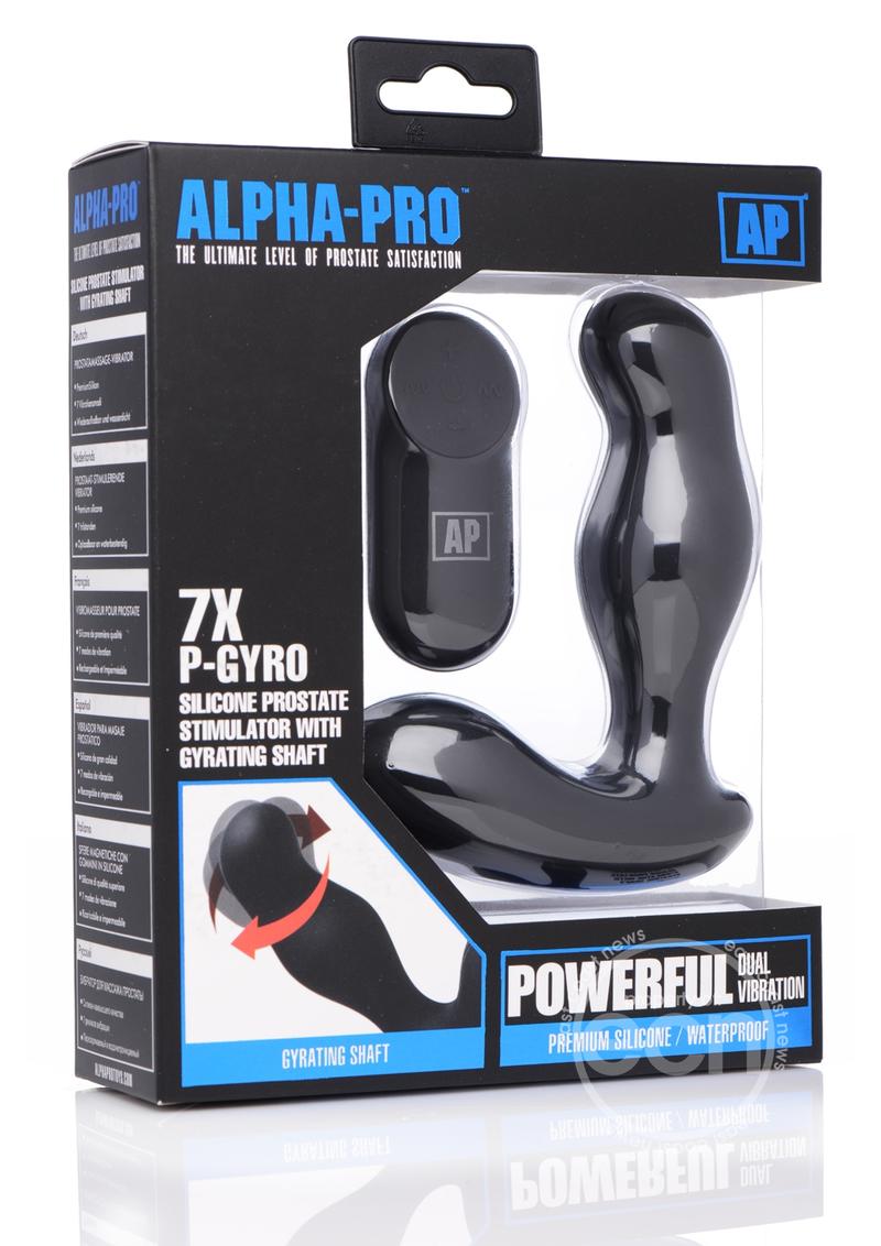 Alpha-Pro P-Gyro Silicone Prostate Stimulator with Gyrating Shaft