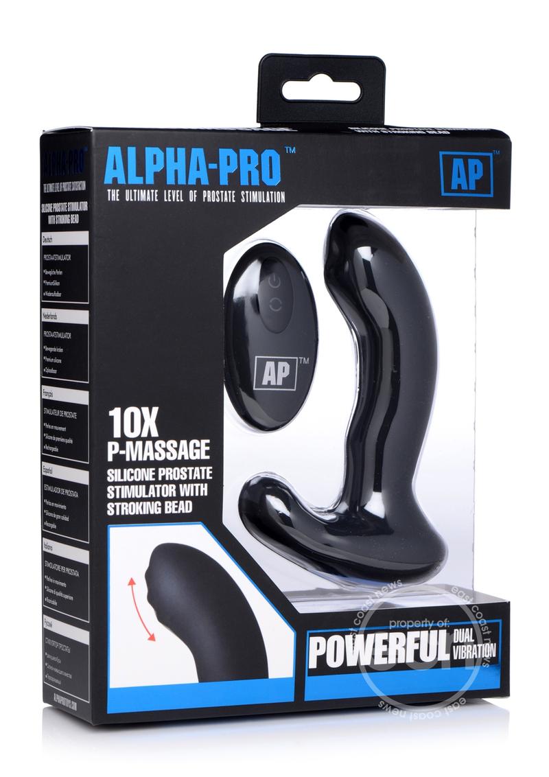 Alpha-Pro P-MASSAGE Prostate Stimulator with Stroking Bead