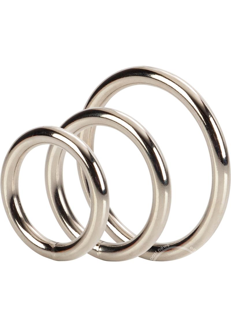 Silver Cock Rings (3 Piece Set)