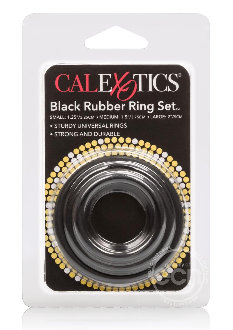 Black Rubber Cock Rings (3 Piece Set)