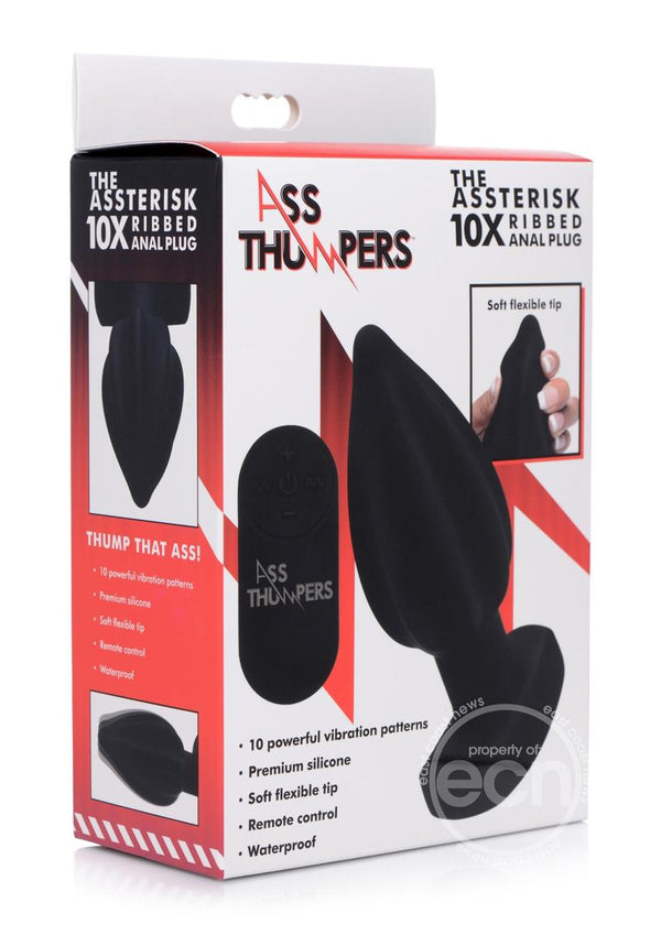 Ass Thumpers The Assterisk 10X Vibrating Ribbed Silicone Anal Plug