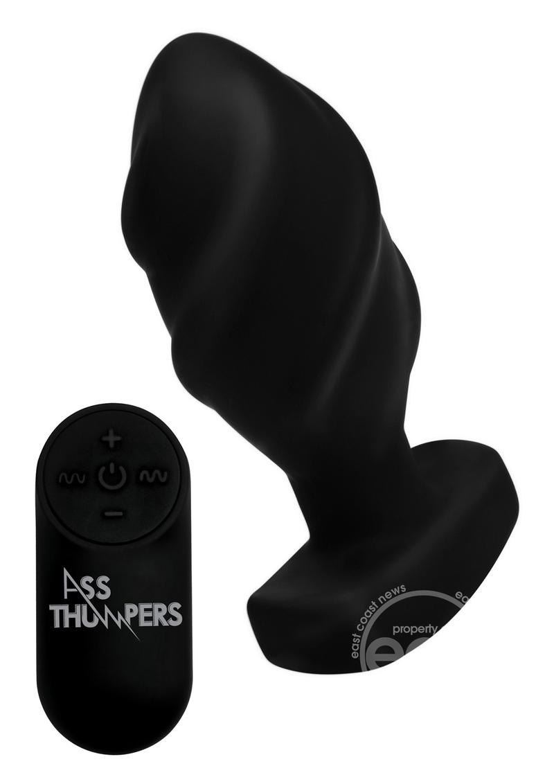 Ass Thumpers The Driller 10X Vibrating Swirled Silicone Anal Plug