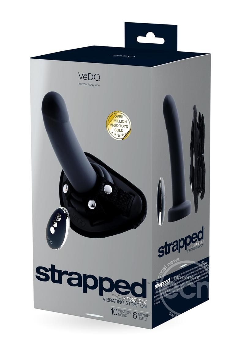 Strapped Silicone Rechargeable Vibrating Strap On with Remote Control