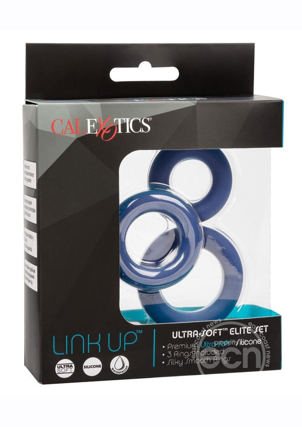 Link Up Ultra Soft Elite Set Silicone Cock Rings (Set of 3)