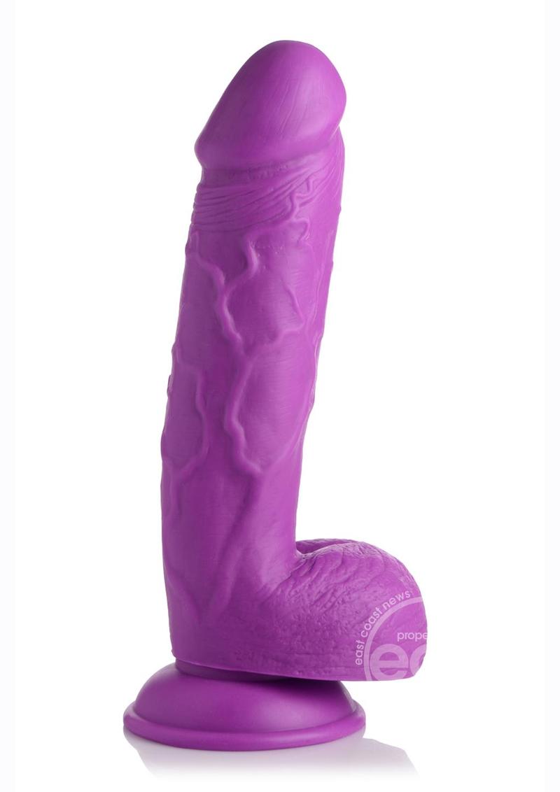 POP PECKERS DILDO W/ BALLS 8.5" PURPLE