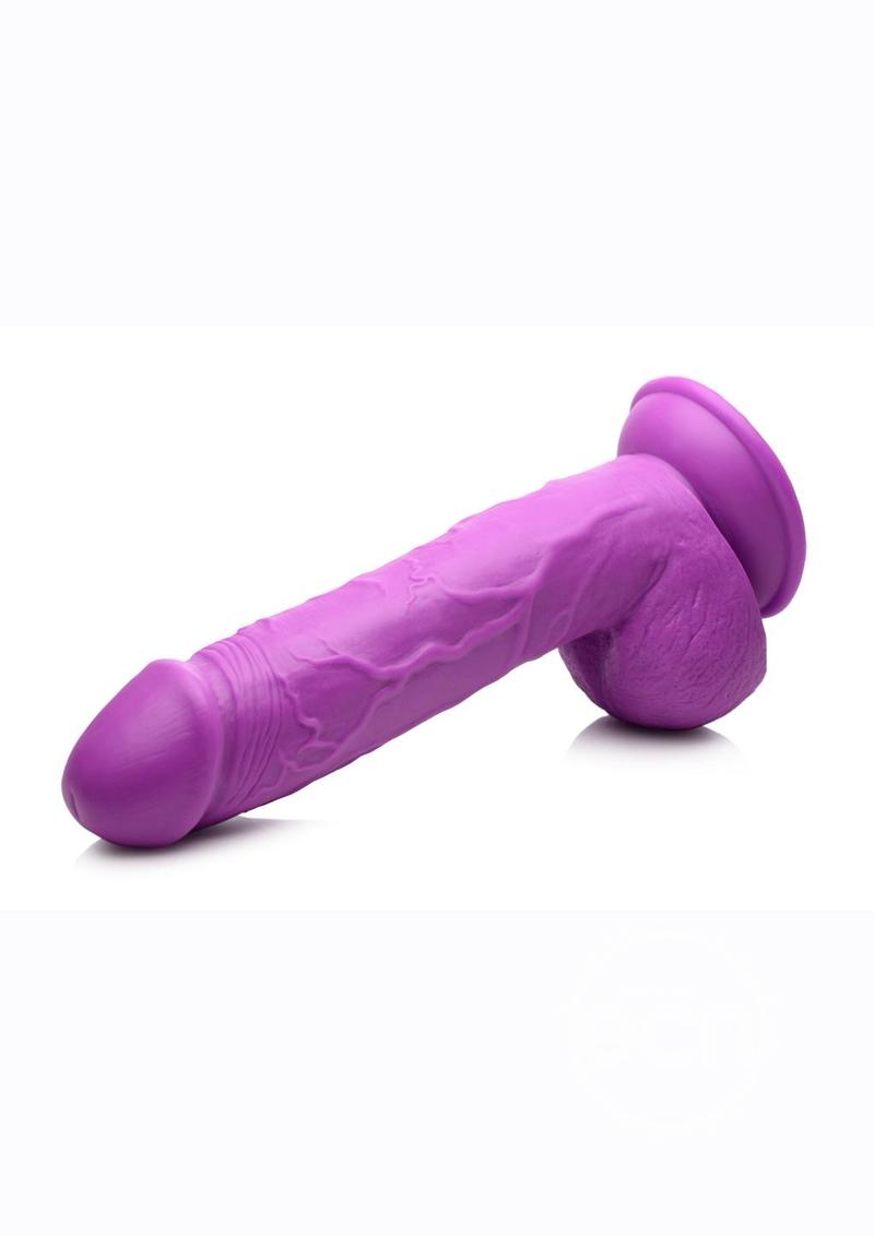 POP PECKERS DILDO W/ BALLS 8.5" PURPLE