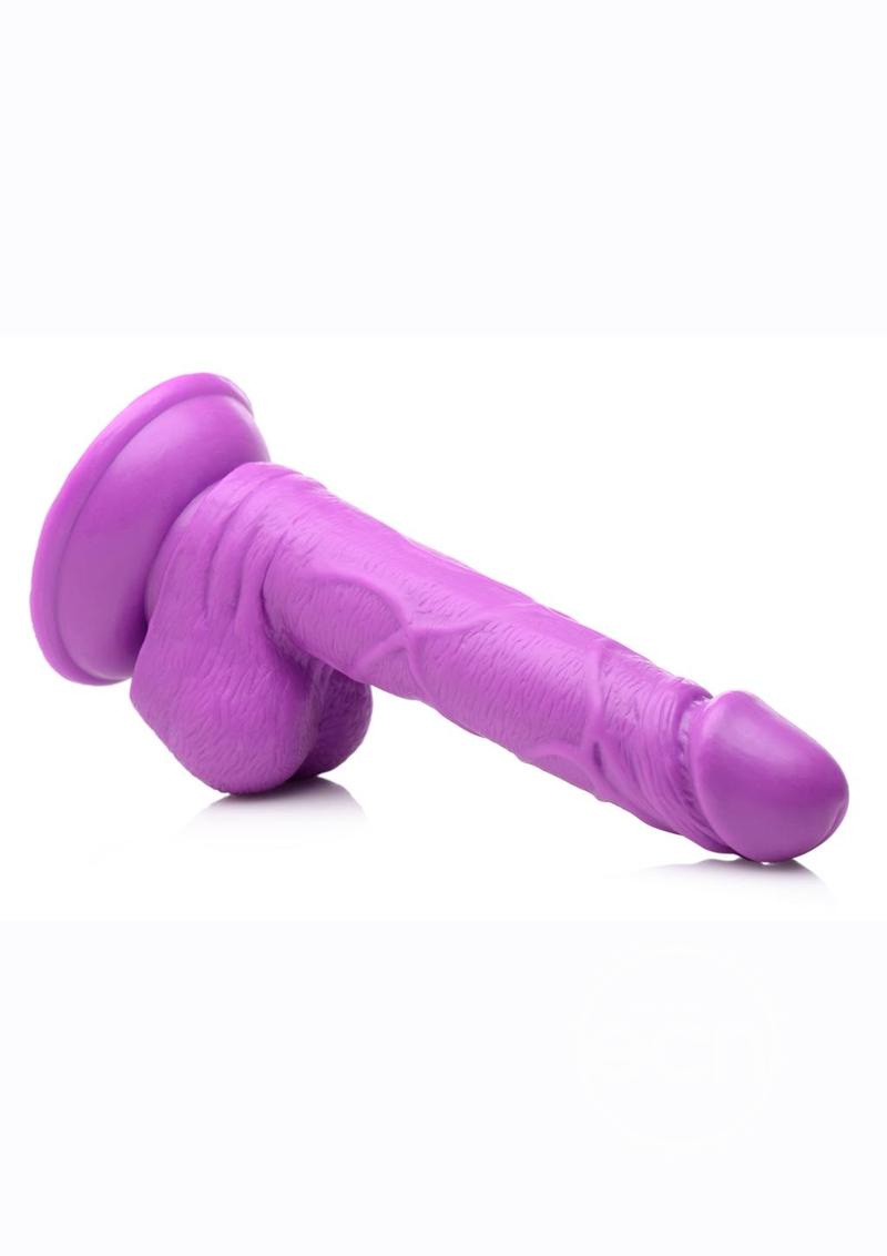 POP PECKERS DILDO W/ BALLS 6.5" PURPLE