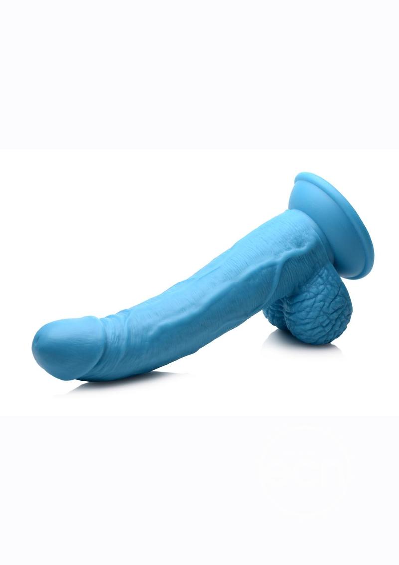 POP PECKERS DILDO W/ BALLS 8.5" PURPLE