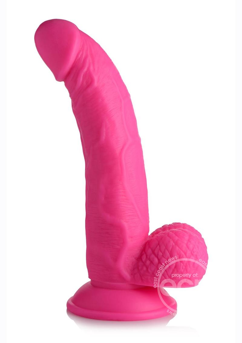 POP PECKERS DILDO W/ BALLS 7.5" PINK