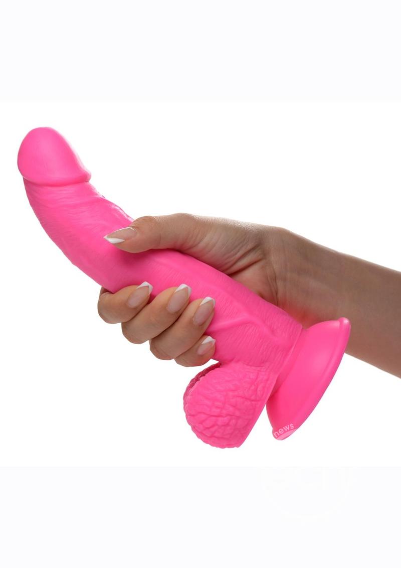 POP PECKERS DILDO W/ BALLS 7.5" PINK