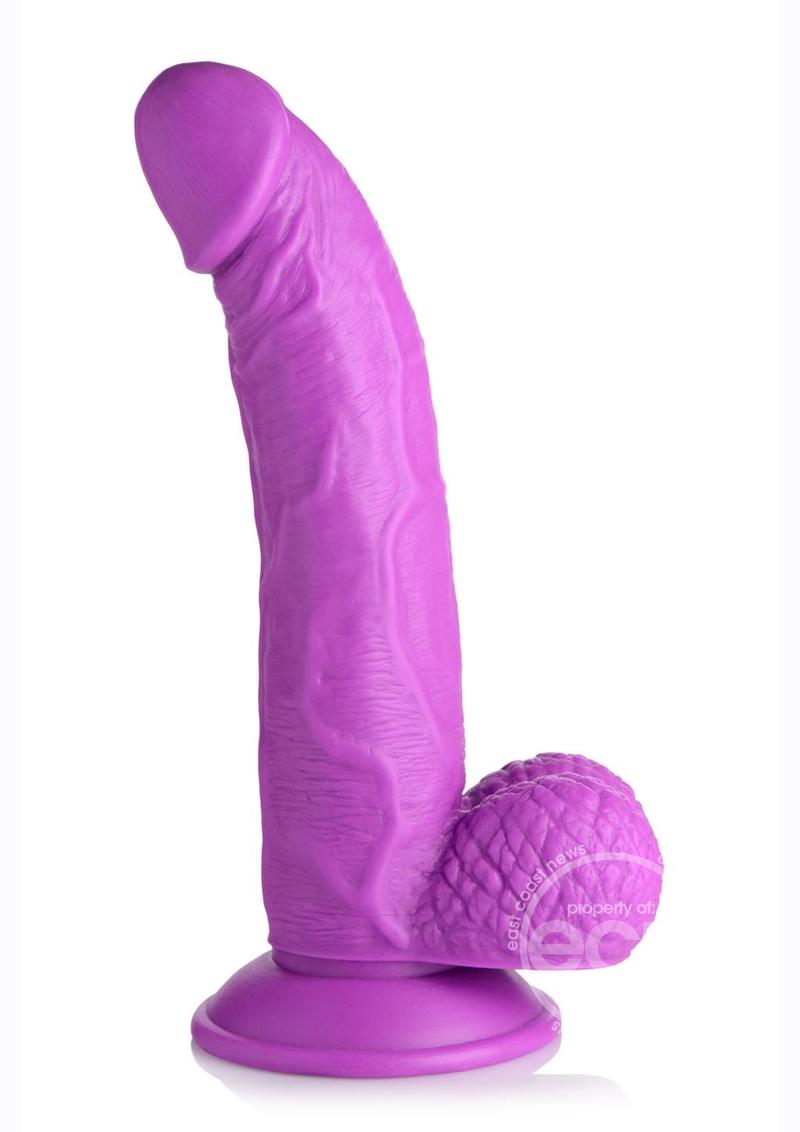 POP PECKERS DILDO W/ BALLS 7.5" PURPLE