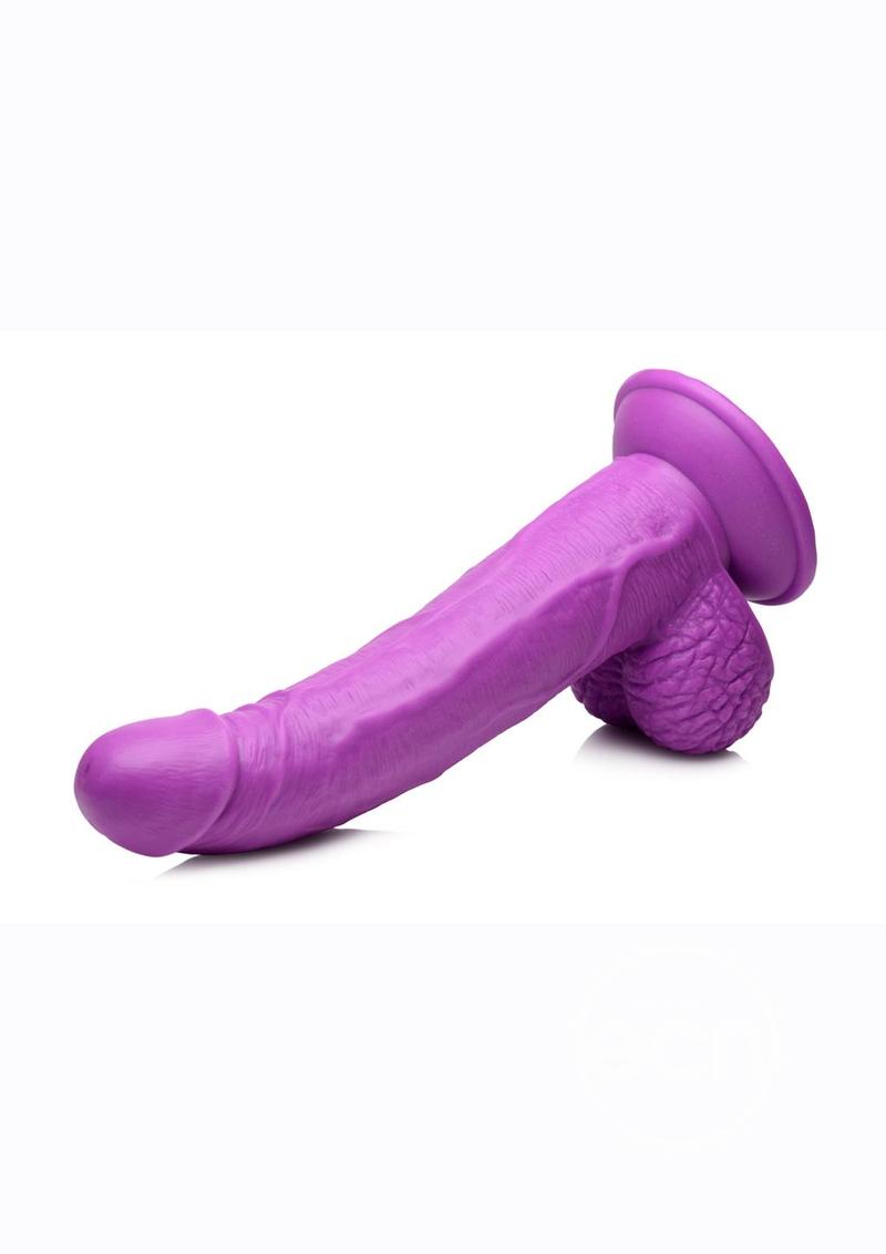 POP PECKERS DILDO W/ BALLS 7.5" PURPLE